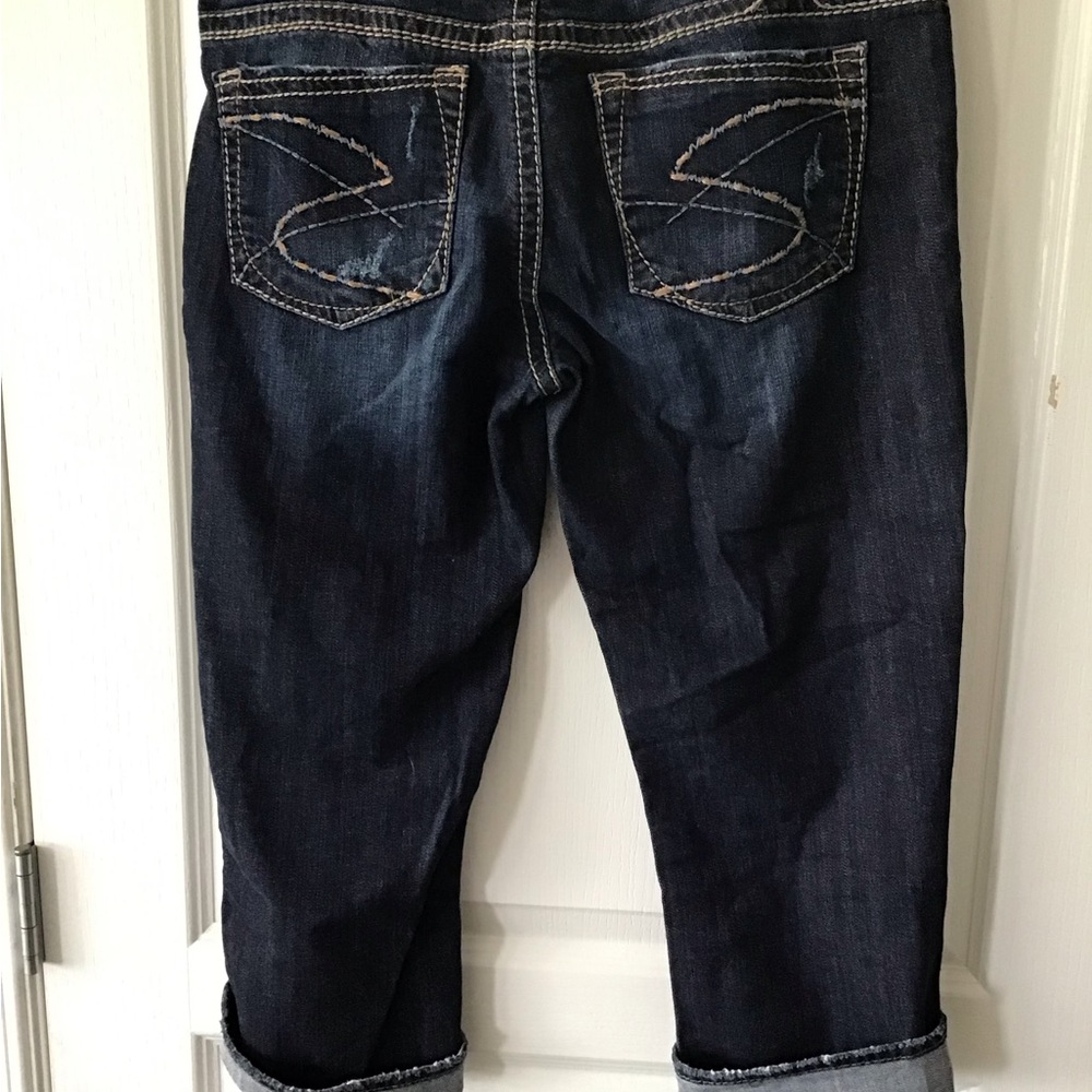 Womens Silver Jeans Denim Aiko Capris